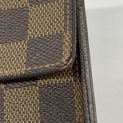 Louis Vuitton Tri-fold Wallet Damier Porte Tresor Etui Papier N61202 Ebene Men's Women's