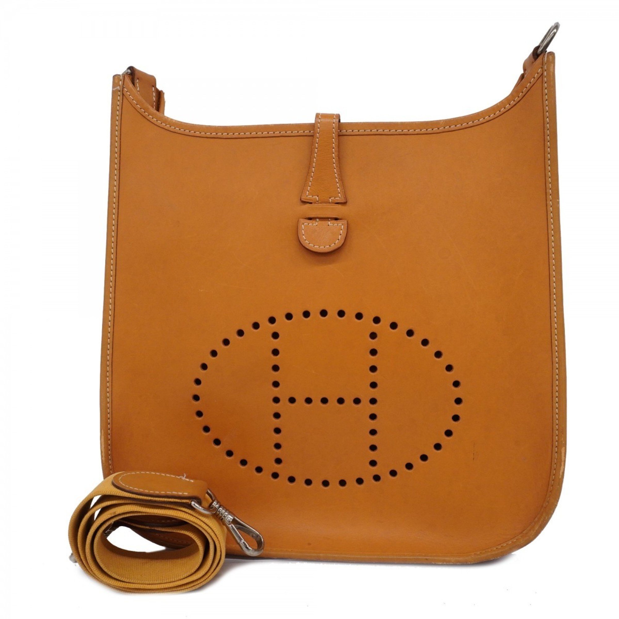 Hermes Shoulder Bag Evelyn 1PM Vache Natural Women's