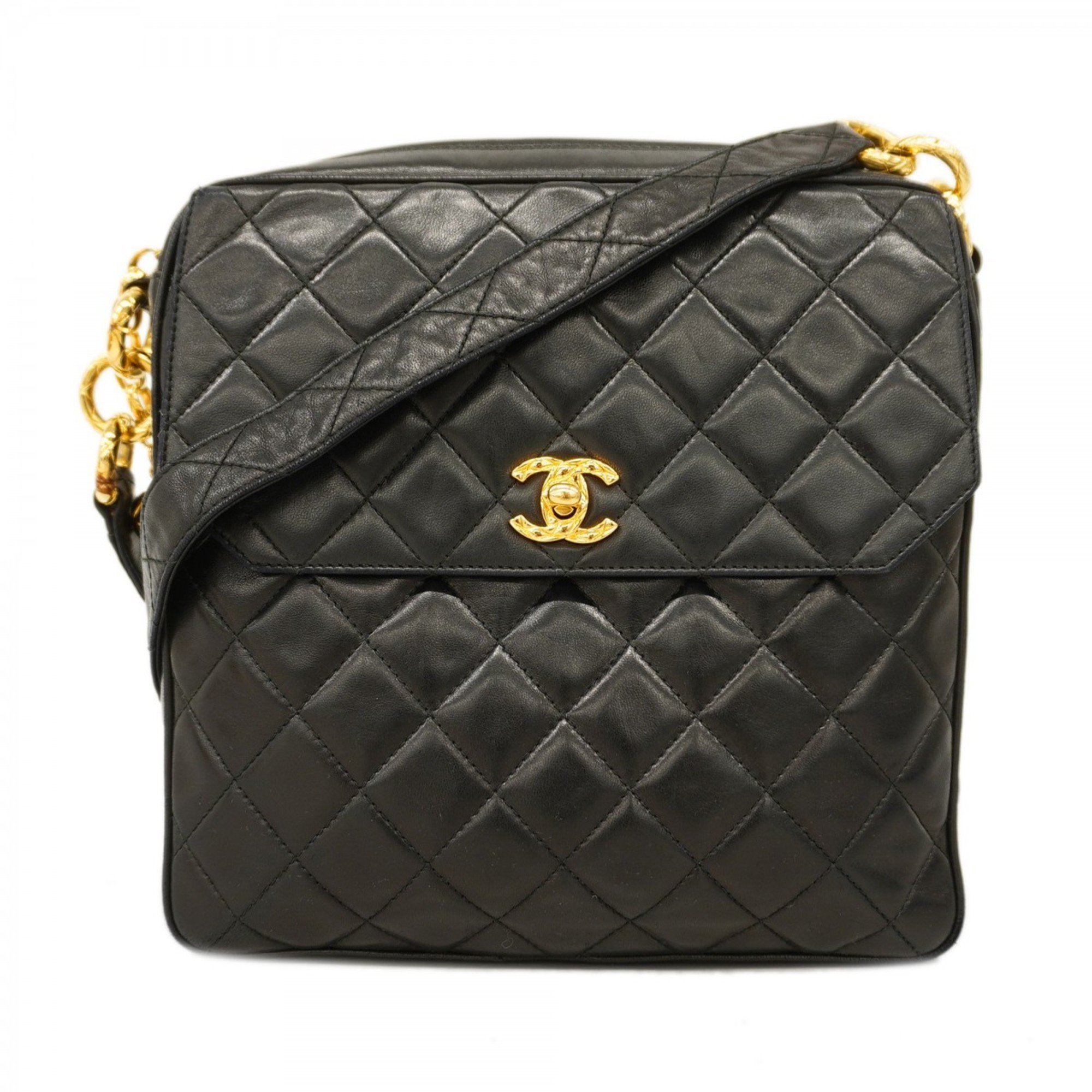 Chanel Shoulder Bag Matelasse Brilliant Lambskin Black Women's