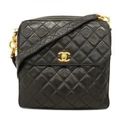 Chanel Shoulder Bag Matelasse Brilliant Lambskin Black Women's