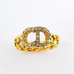 Christian Dior Ring CD Star Rhinestone GP Plated Gold Size 11 Women's