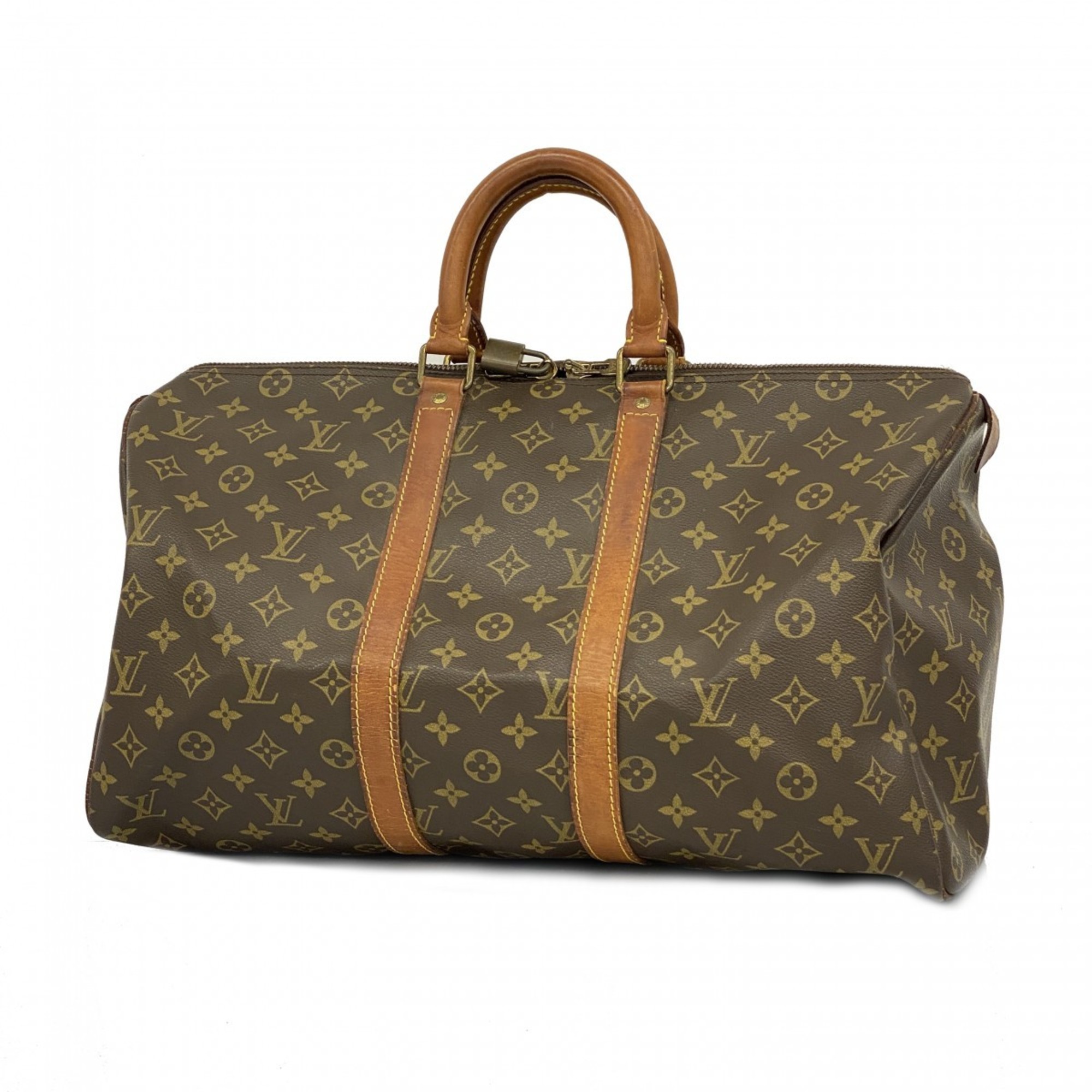 Louis Vuitton Boston Bag Monogram Keepall 45 M41428 Brown Men's Women's