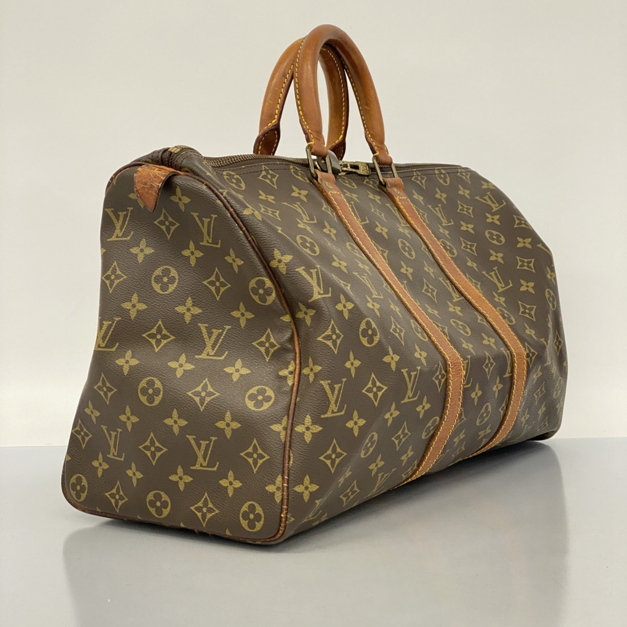 Louis Vuitton Boston Bag Monogram Keepall 45 M41428 Brown Men's Women's