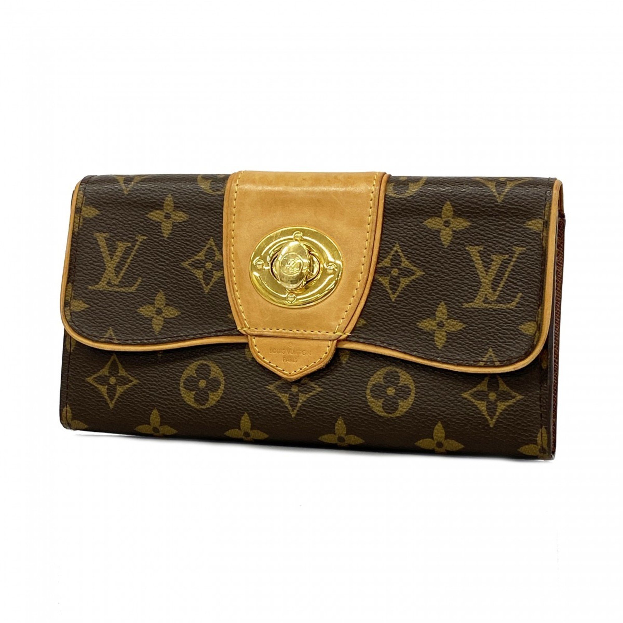 Louis Vuitton Long Wallet Monogram Portefeuille Boetie M63220 Brown Men's Women's