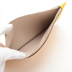 Valextra Yellow Clutch Leather Pouch