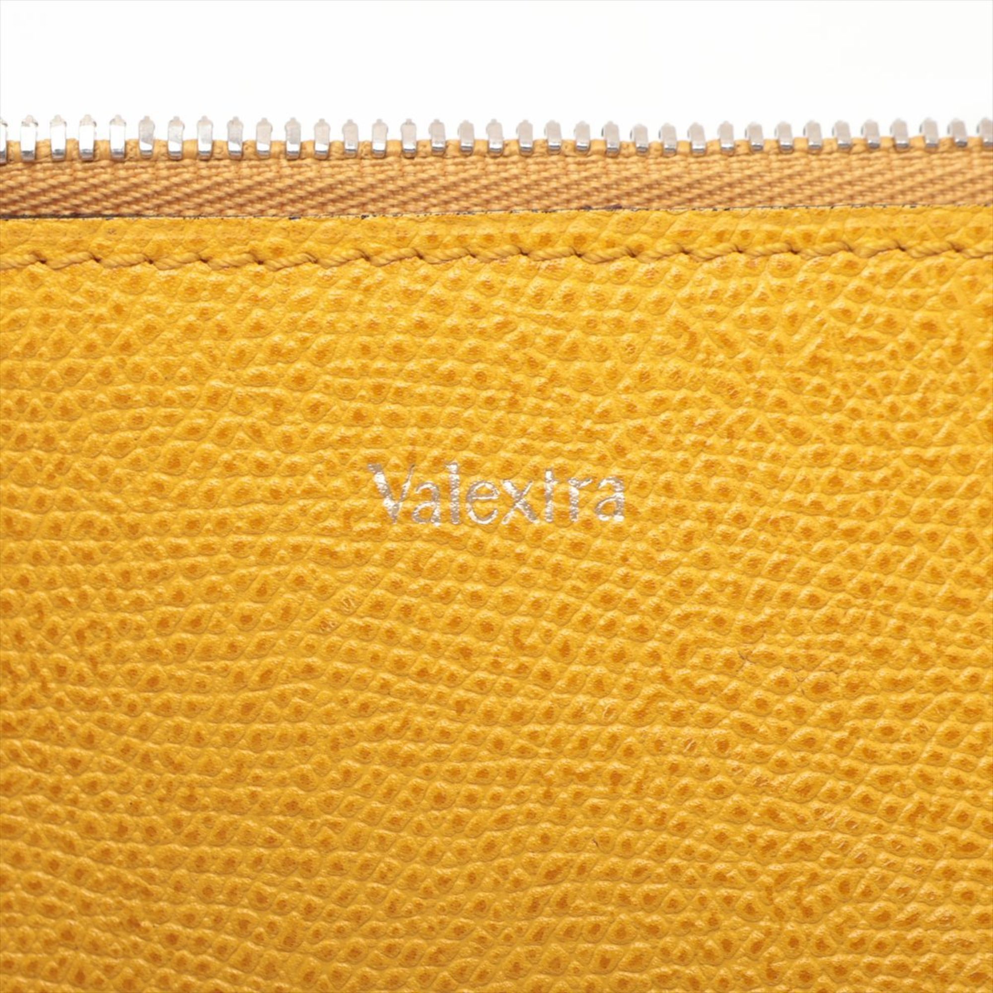 Valextra Yellow Clutch Leather Pouch