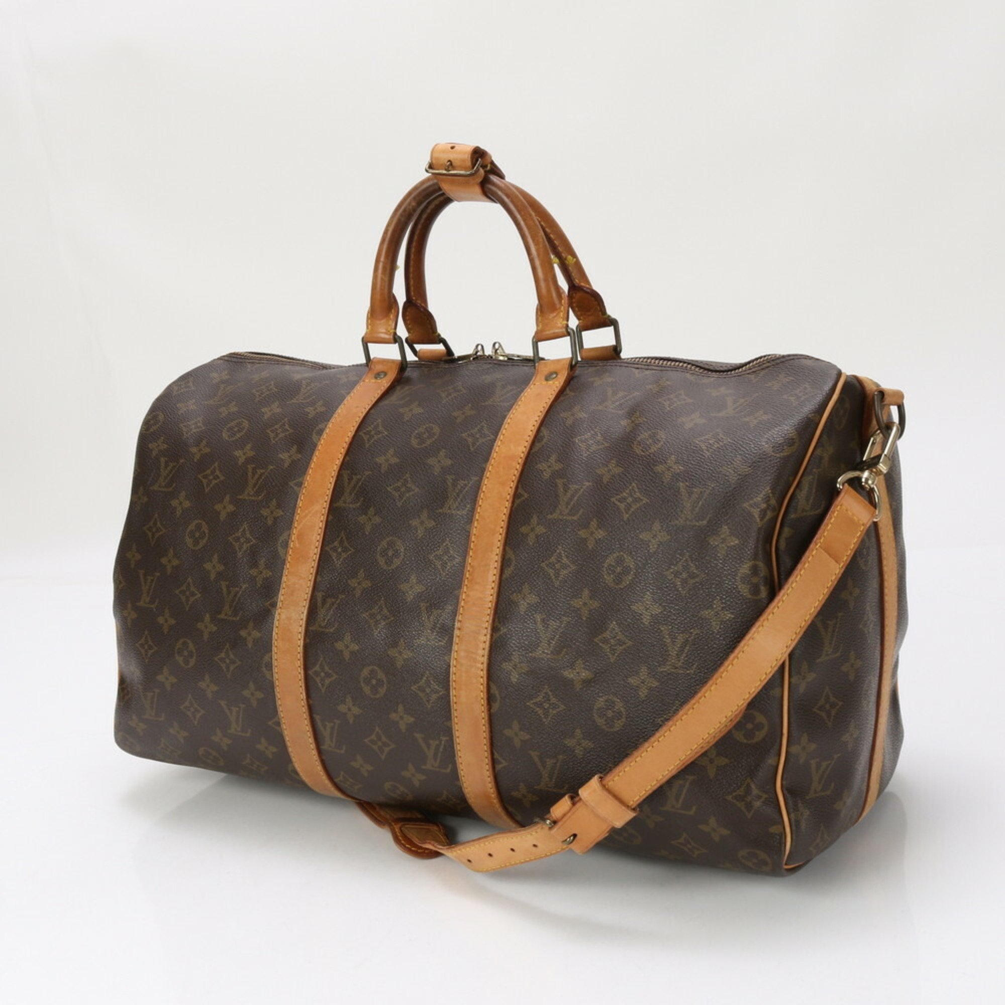 Louis Vuitton Monogram Keepall Bandouliere 50 M41416 Leather Boston Bag Shoulder Men's