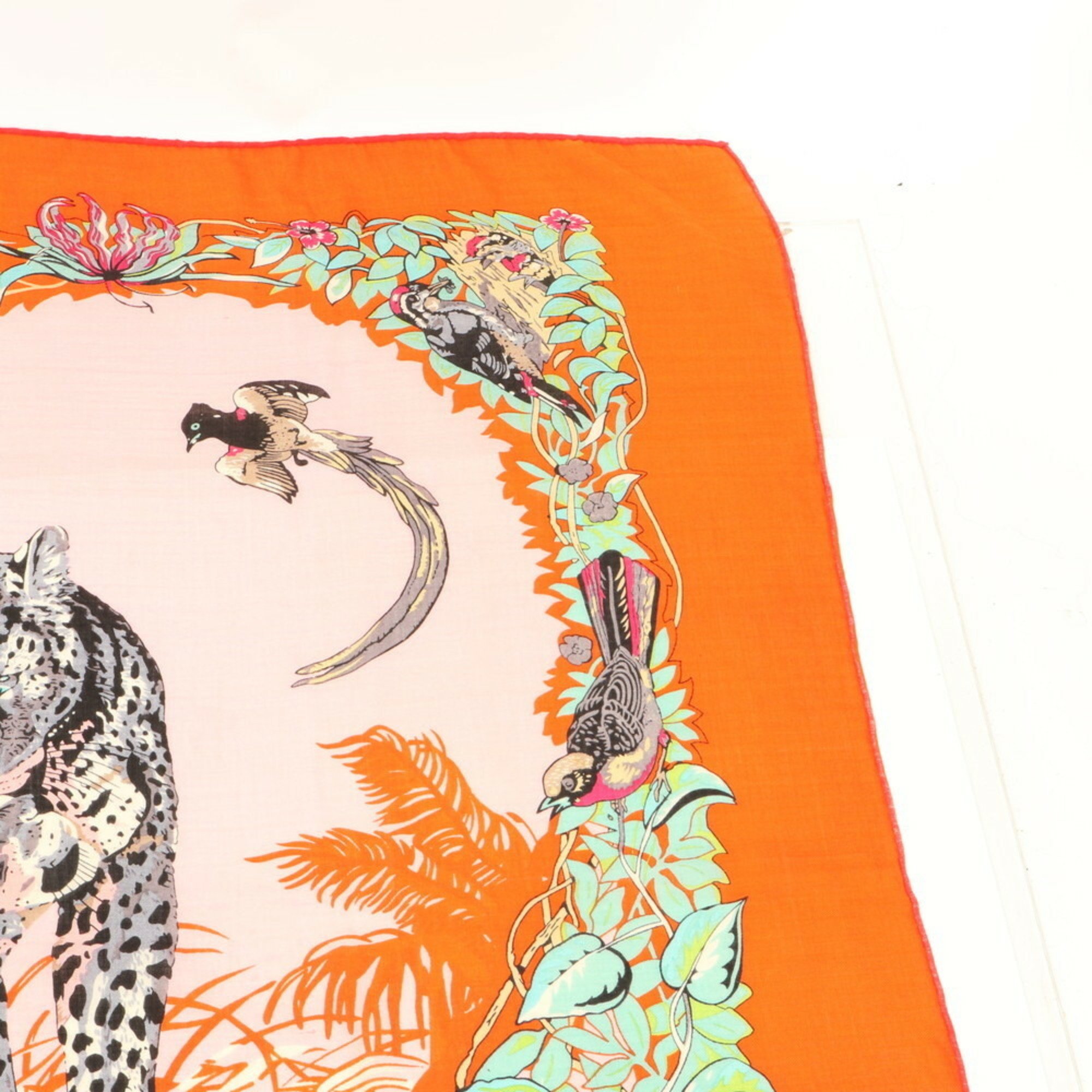 Hermes scarf, Carre Geant 140 JUNGLE LOVE, cashmere and silk blend, large size, for women