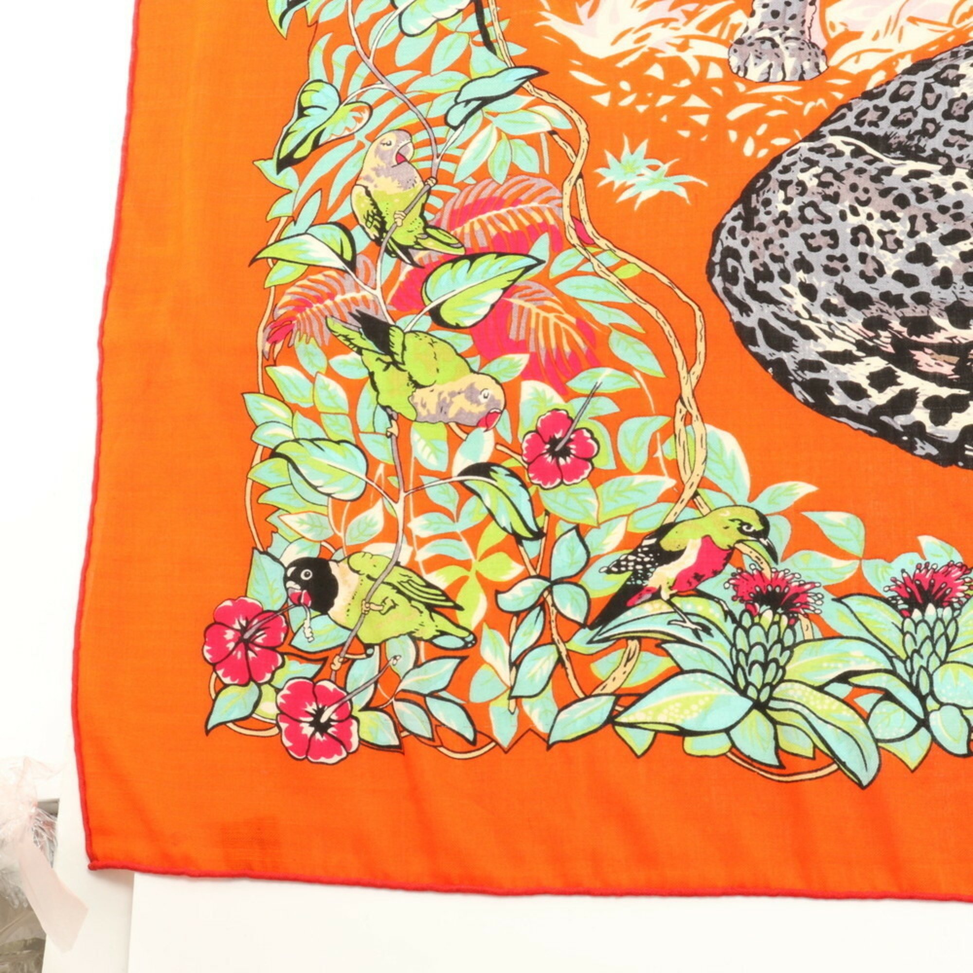 Hermes scarf, Carre Geant 140 JUNGLE LOVE, cashmere and silk blend, large size, for women