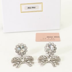 Miu Miu Miu Ribbon Motif Bijou Earrings 5AJL09 Silver Women's