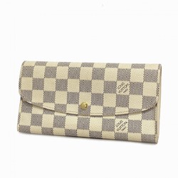 Louis Vuitton Long Wallet Damier Azur Portefeuille Emily N63021 White Women's