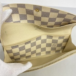 Louis Vuitton Long Wallet Damier Azur Portefeuille Emily N63021 White Women's