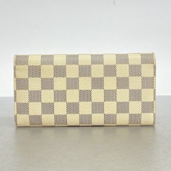 Louis Vuitton Long Wallet Damier Azur Portefeuille Emily N63021 White Women's