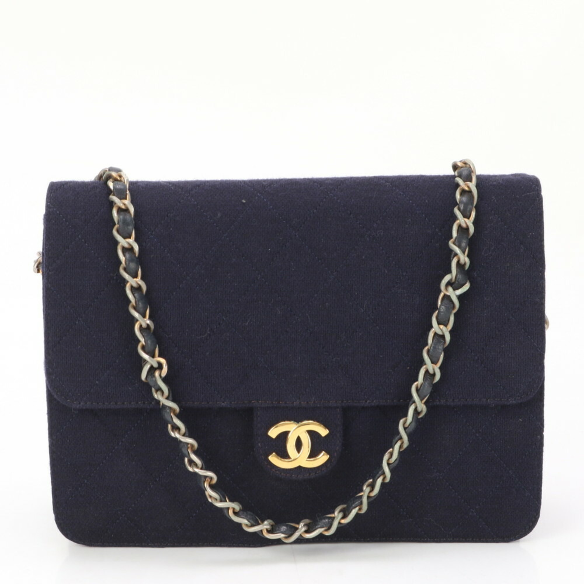 Chanel Matelasse Chain Coco Mark Jersey Shoulder Bag