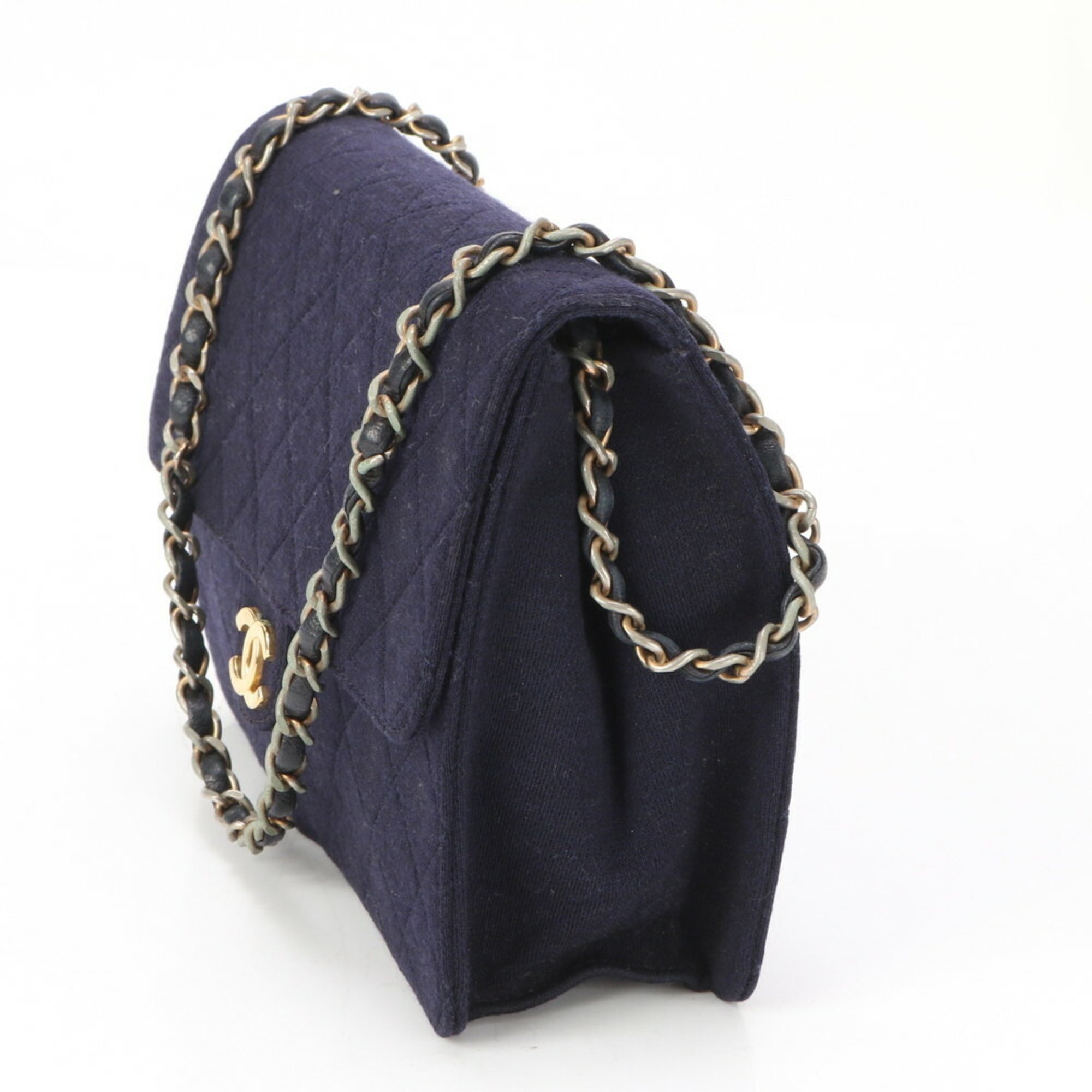 Chanel Matelasse Chain Coco Mark Jersey Shoulder Bag