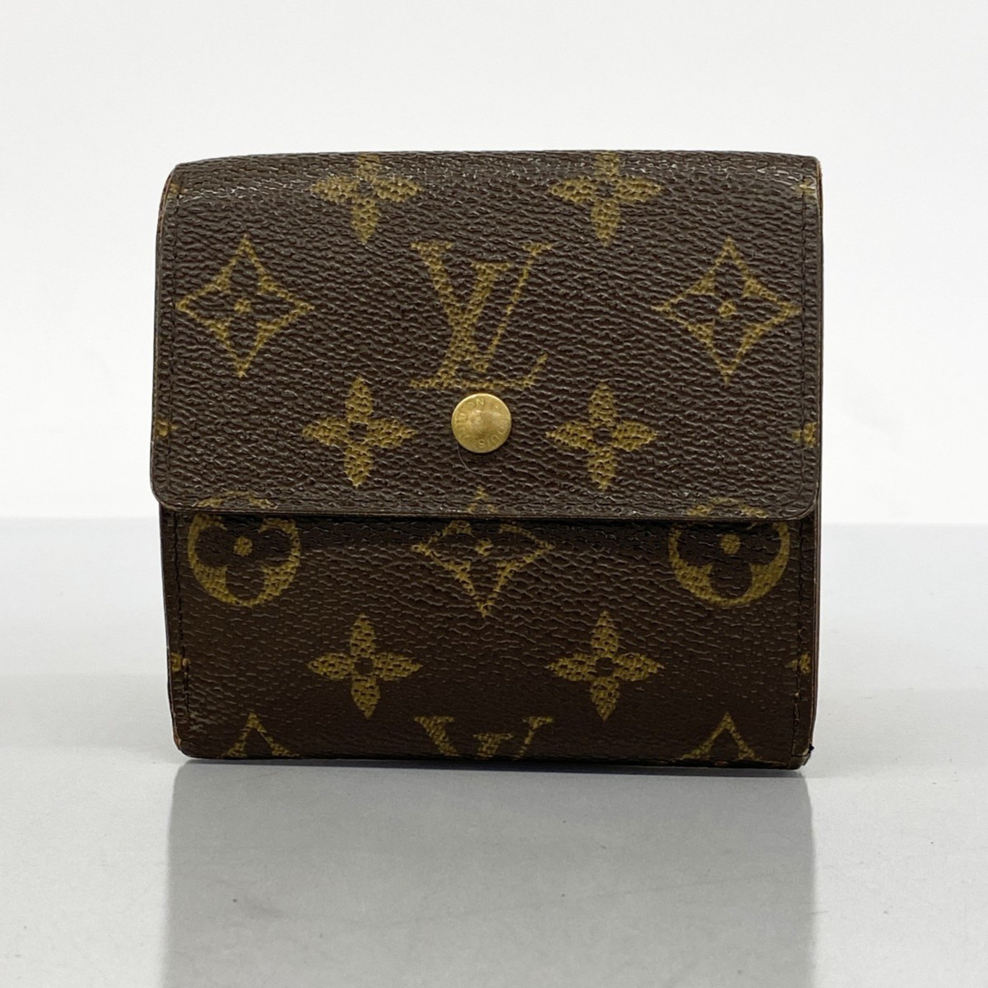 Louis Vuitton Tri-fold Wallet Monogram Porte Monnaie Billet Credit M61652 Brown Men's Women's