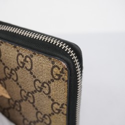 Gucci Long Wallet GG Supreme 451273 Beige Black Women's