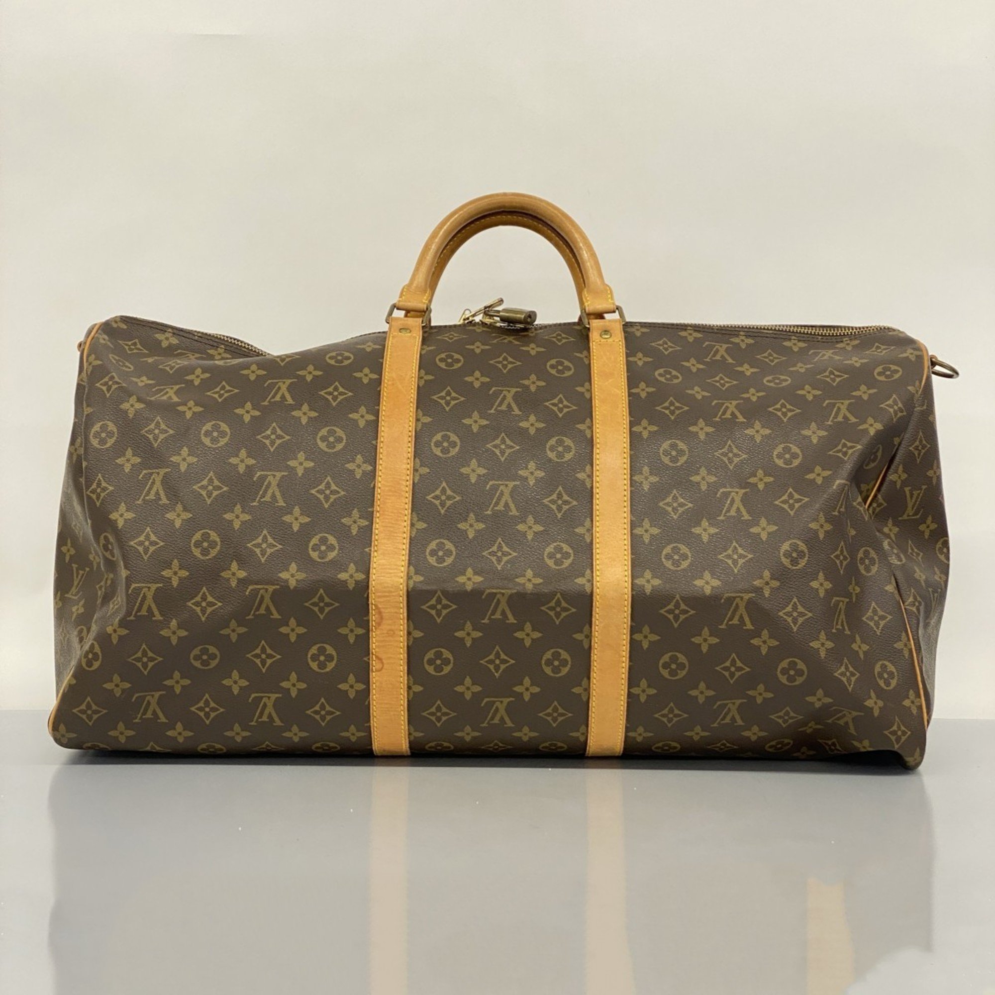 Louis Vuitton Boston Bag Monogram Keepall Bandouliere 60 M41412 Brown Men's Women's