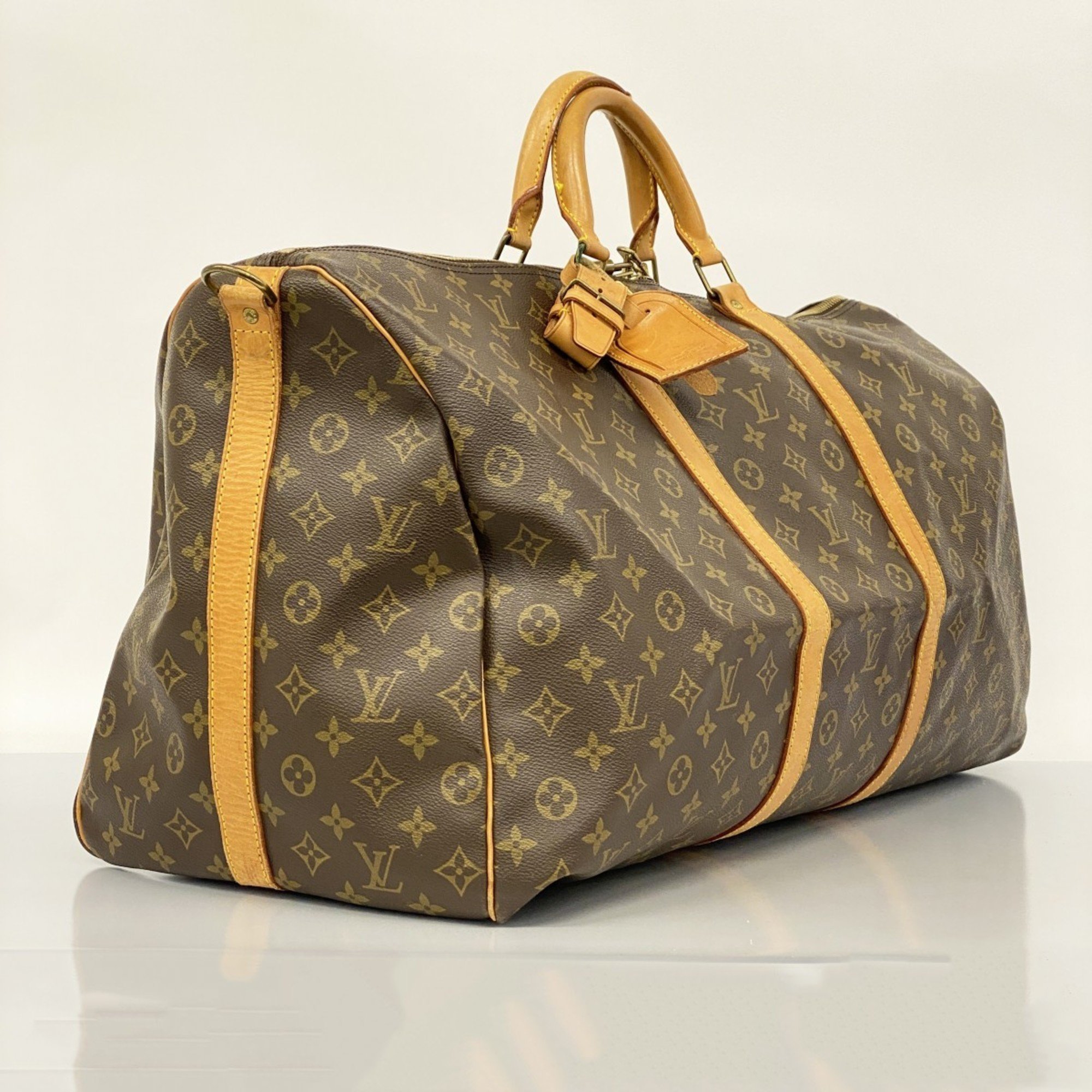 Louis Vuitton Boston Bag Monogram Keepall Bandouliere 60 M41412 Brown Men's Women's