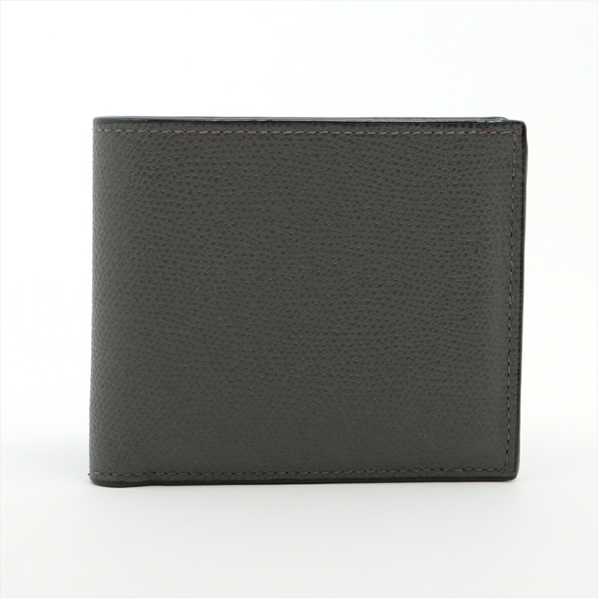 Valextra Leather Bi-fold Wallet Compact Business Card Holder/Card Case Men's