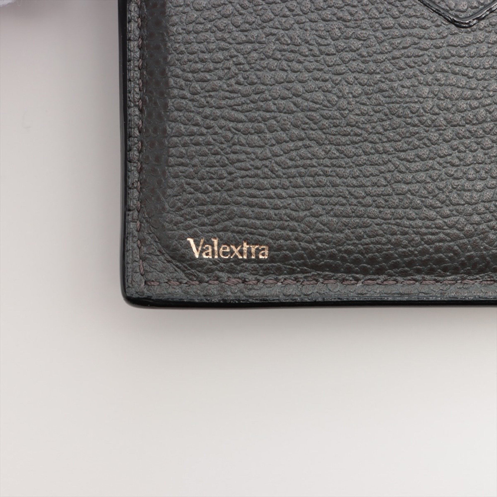 Valextra Leather Bi-fold Wallet Compact Business Card Holder/Card Case Men's