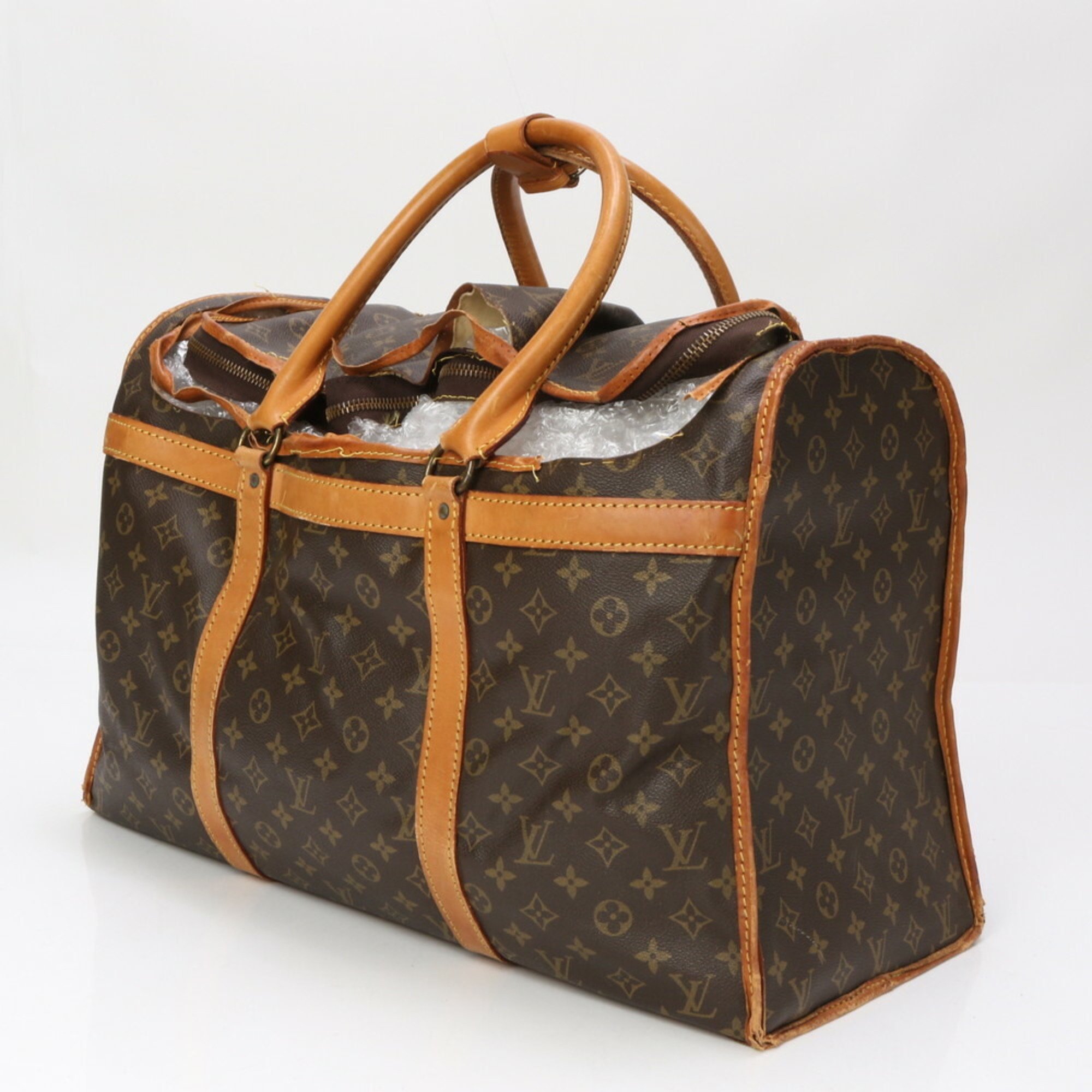 Louis Vuitton Monogram Sac Chasseur 55 M41922 Leather Boston Bag Tote Trunk Men's