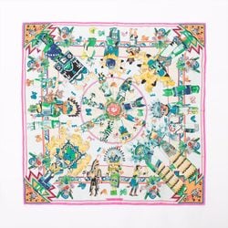 Hermes Carre 90 Kachinas Ethnic Hopi Scarf Silk 100% C Mark Stole Women's