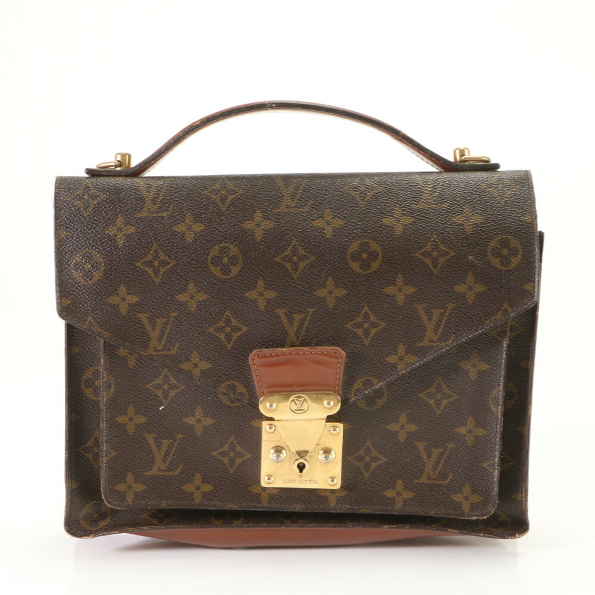 Louis Vuitton Monogram Monceau M51185 Leather Handbag Tote Clutch for Women