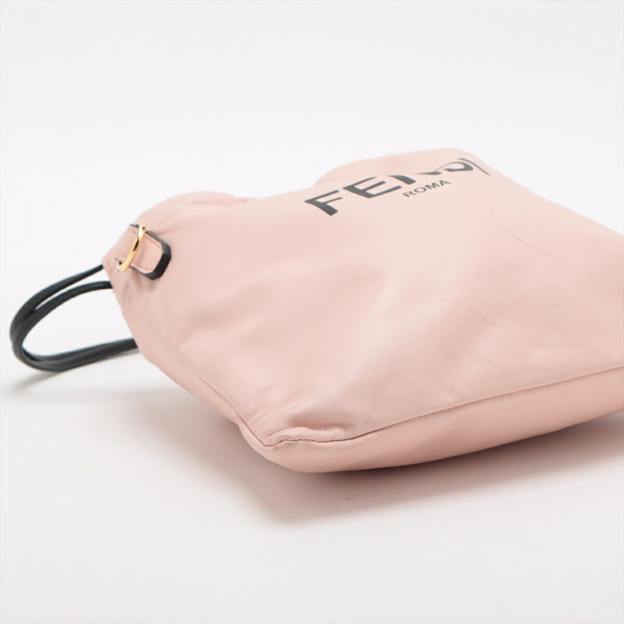 Fendi ROMA Leather Shoulder Bag Crossbody Hand Pink Women's