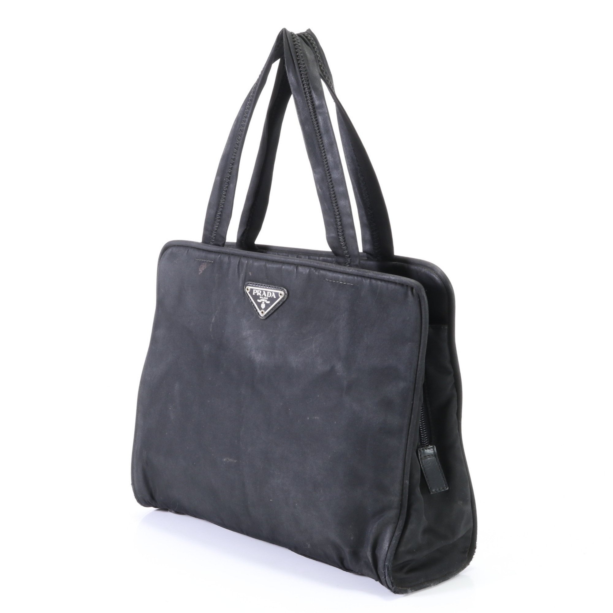 Prada Tessuto Nylon Triangle Shoulder Bag Black Men's