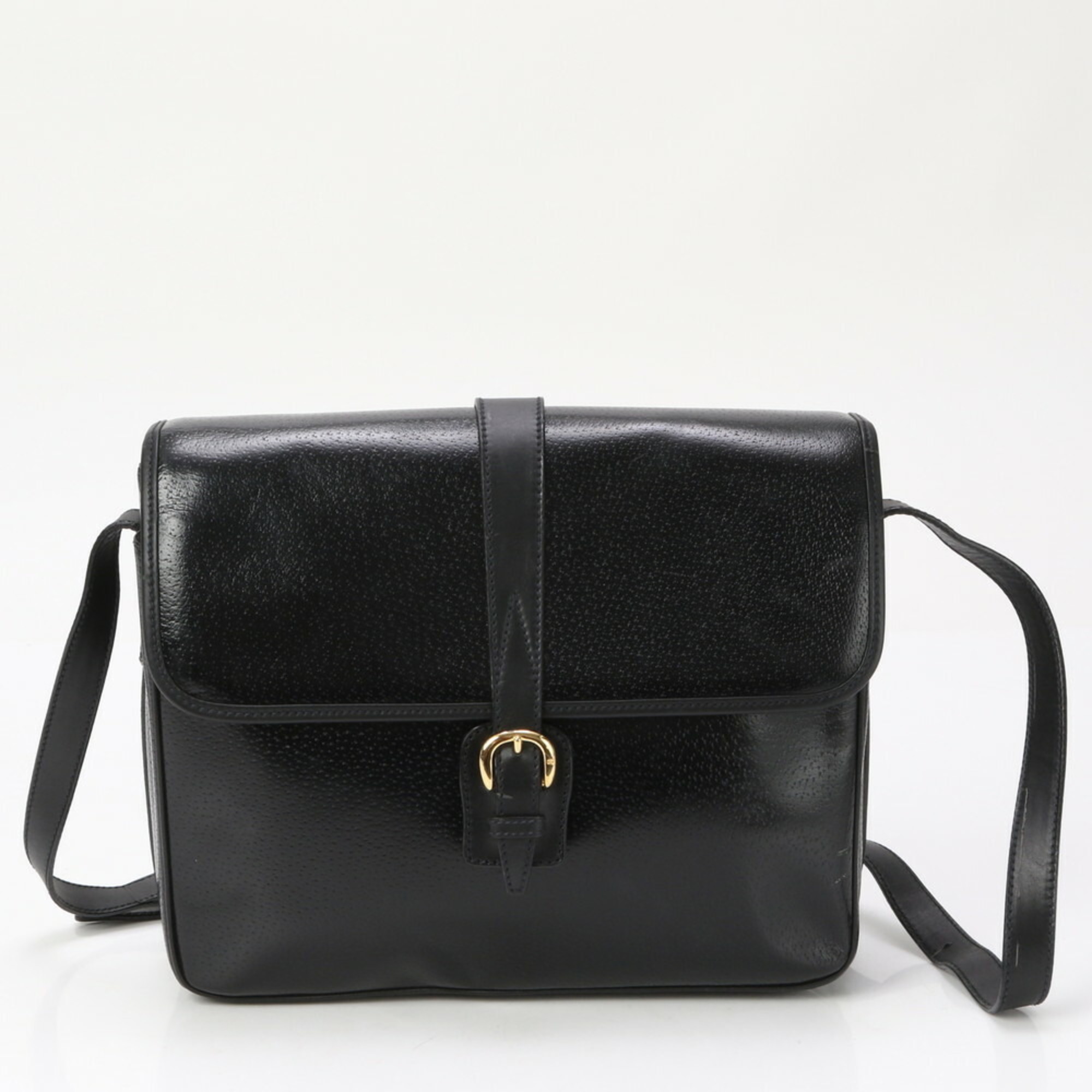 Gucci Old Leather Shoulder Bag Crossbody Black Women's