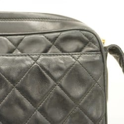 Chanel Shoulder Bag Matelasse Lambskin Black Women's