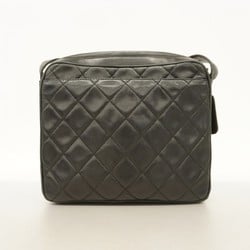 Chanel Shoulder Bag Matelasse Lambskin Black Women's