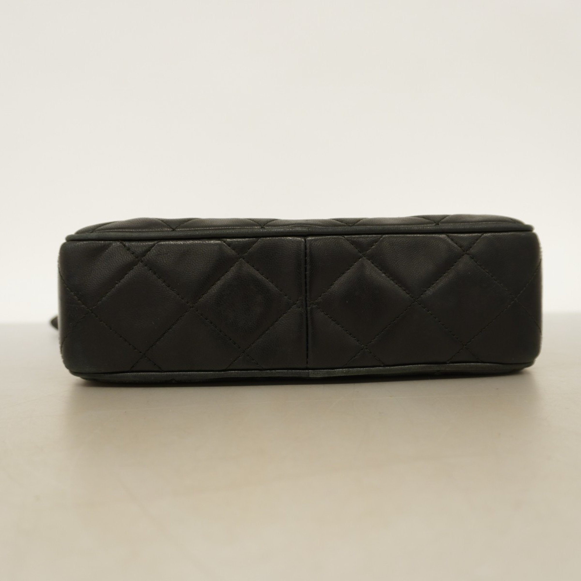 Chanel Shoulder Bag Matelasse Lambskin Black Women's