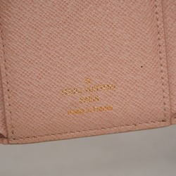 Louis Vuitton Tri-fold Wallet Damier Azur Portefeuille Victorine N64022 Rose Ballerine Ladies