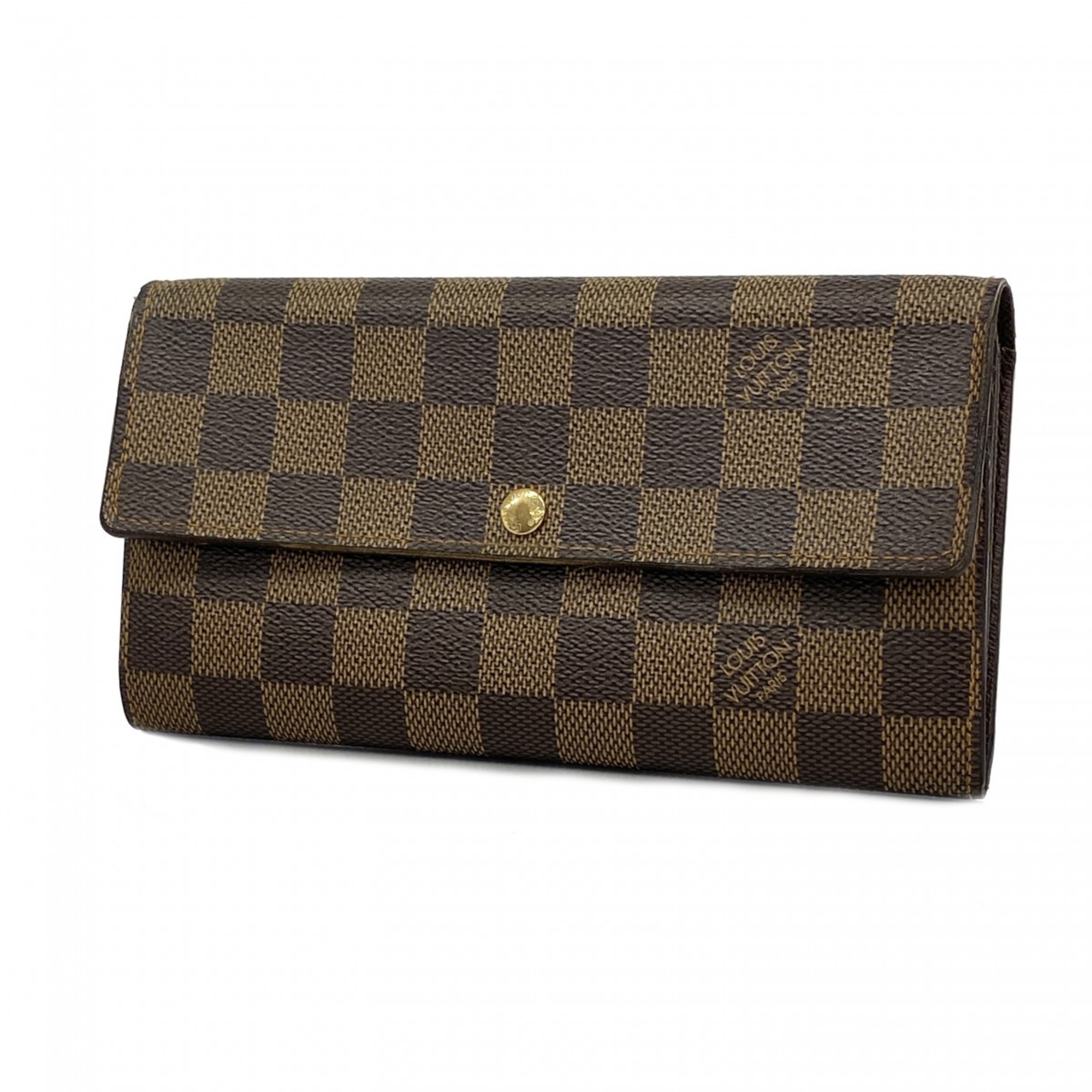 Louis Vuitton Long Wallet Damier Portefeuille Sarah N61734 Ebene Ladies