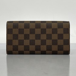 Louis Vuitton Long Wallet Damier Portefeuille Sarah N61734 Ebene Ladies