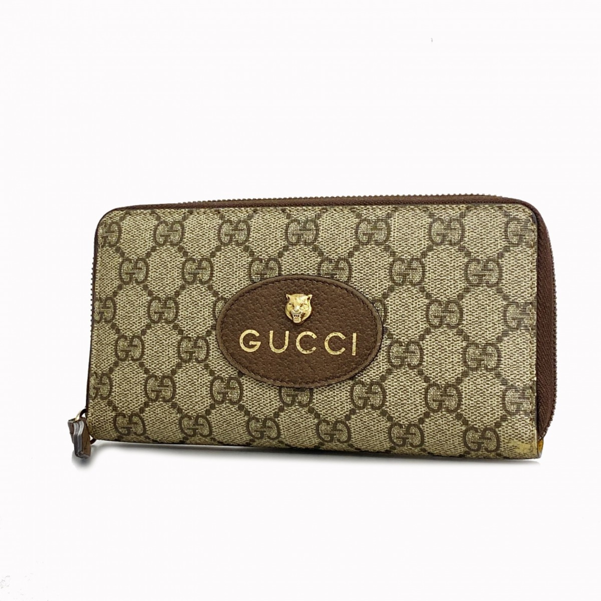 Gucci Long Wallet GG Supreme 473953 Beige Brown Men's Women's