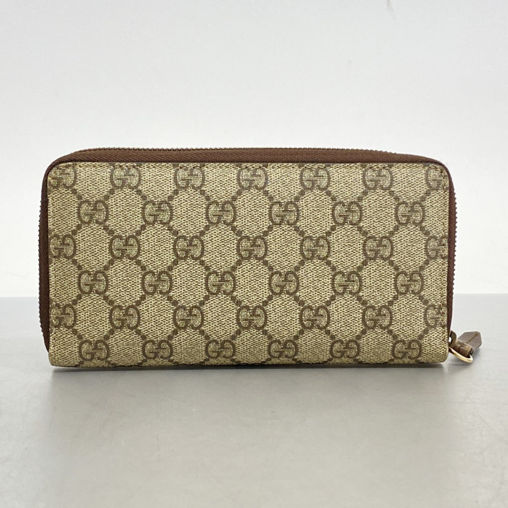 Gucci Long Wallet GG Supreme 473953 Beige Brown Men's Women's