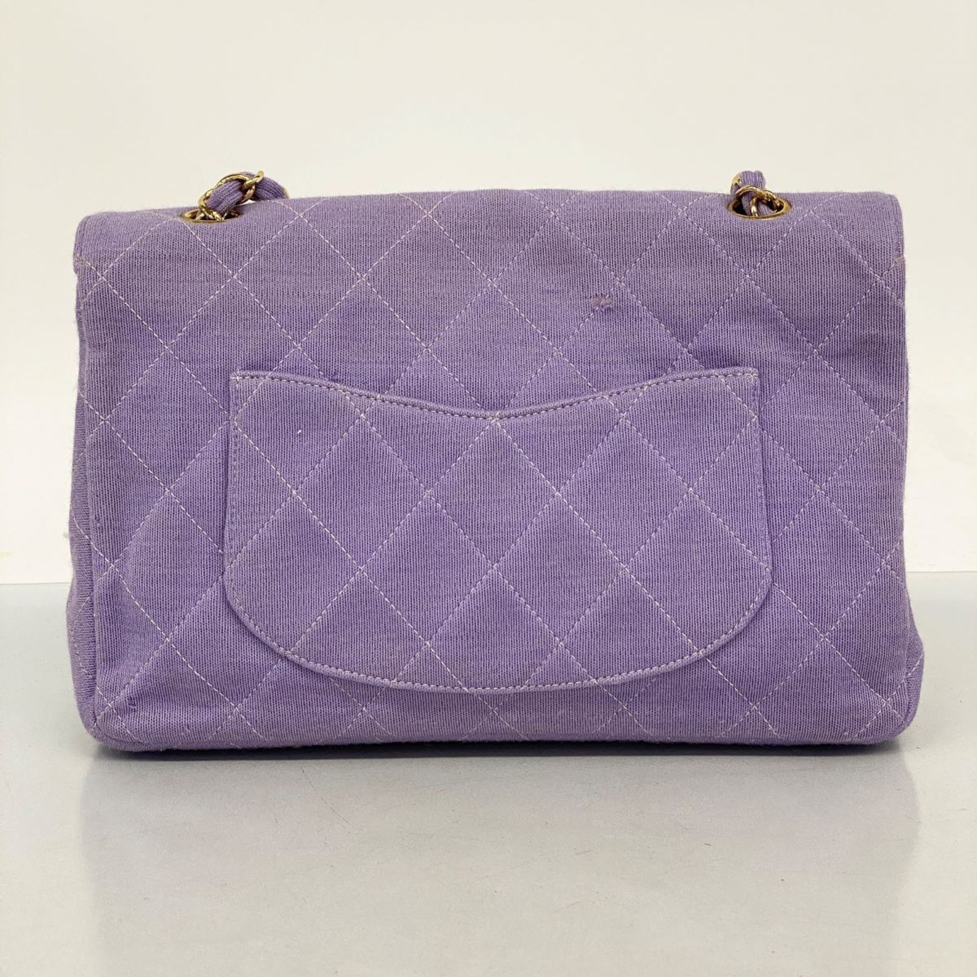 Chanel Shoulder Bag Matelasse Cotton Purple Women's