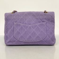 Chanel Shoulder Bag Matelasse Cotton Purple Women's