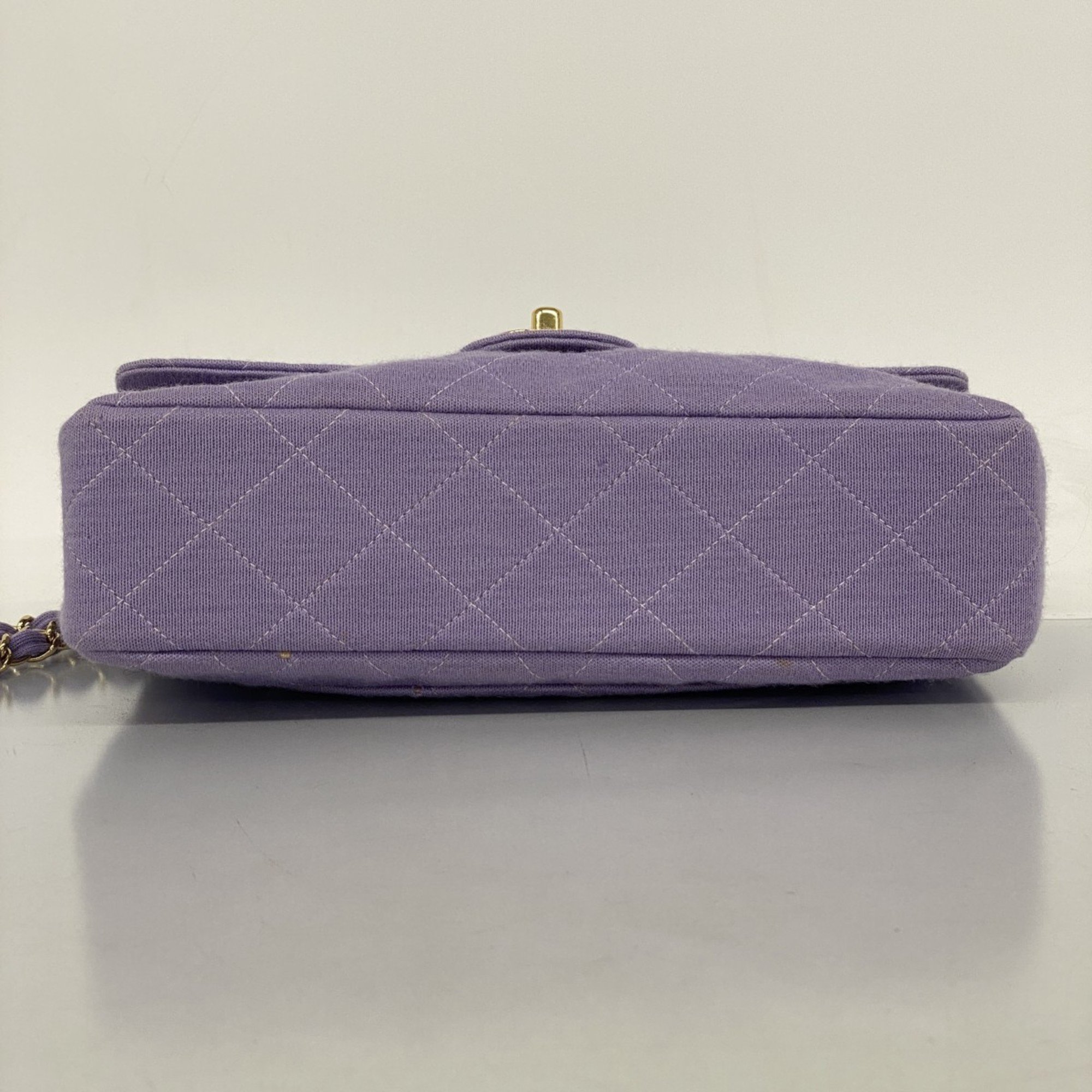 Chanel Shoulder Bag Matelasse Cotton Purple Women's