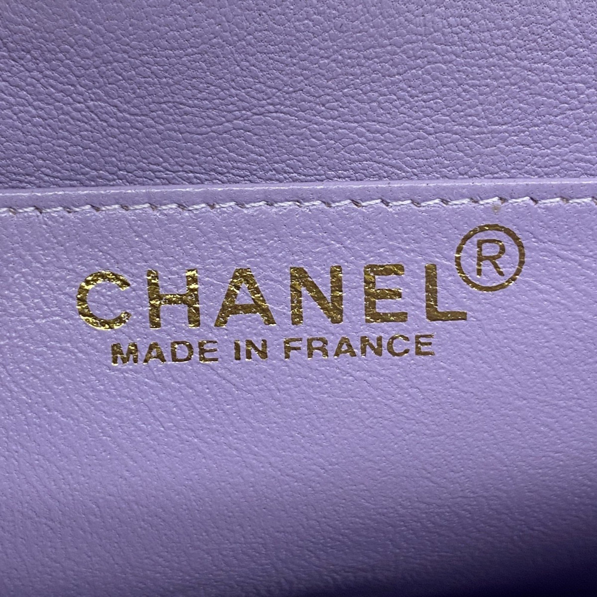 Chanel Shoulder Bag Matelasse Cotton Purple Women's