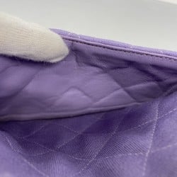 Chanel Shoulder Bag Matelasse Cotton Purple Women's