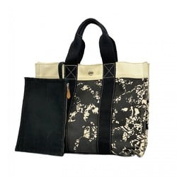 Hermes Tote Bag Bora PM Canvas Black White Women's