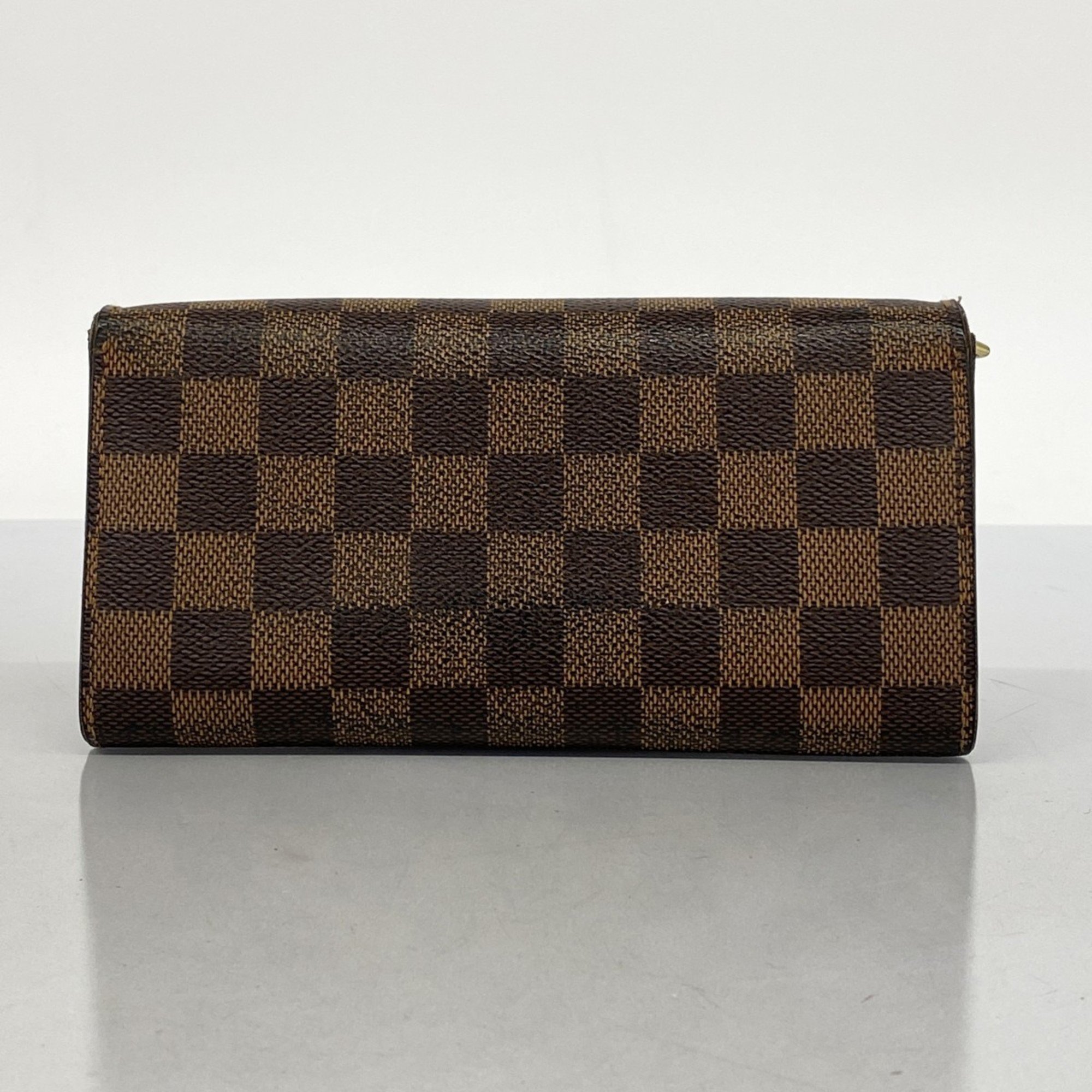 Louis Vuitton Long Wallet Damier Portefeuille Sarah N61734 Ebene Ladies