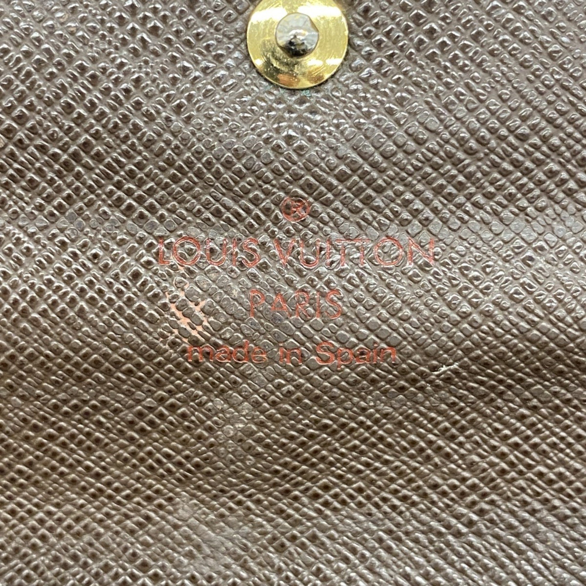 Louis Vuitton Long Wallet Damier Portefeuille Sarah N61734 Ebene Ladies