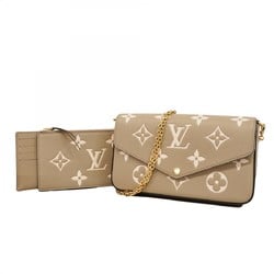 Louis Vuitton Shoulder Wallet Monogram Empreinte Pochette Felicie M82610 Tou Trellis Crème Women's