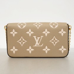 Louis Vuitton Shoulder Wallet Monogram Empreinte Pochette Felicie M82610 Tou Trellis Crème Women's