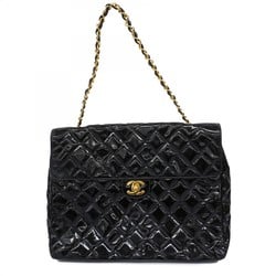 Chanel Shoulder Bag Matelasse Patent Leather Black Women's